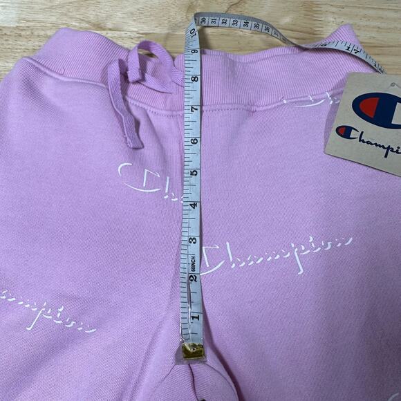Champion NWT Shadow Script Girls Sweatpants Pink Size S Drawstring Waist Pockets - Picture 8 of 9
